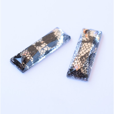 Black lace resin stones