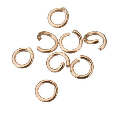 Spojovací kroužek galvanizace Rose gold 4 x 0,8mm z chirurgické oceli
