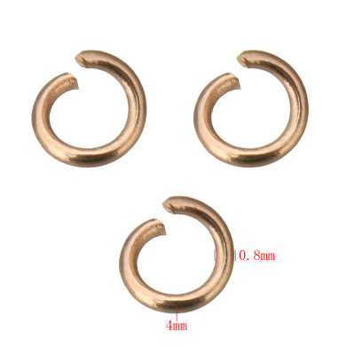 Open ring Rose gold plated 4 x 0,8mm stainless steel 304
