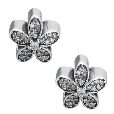 Bead flower with zircons Ag 925/1000