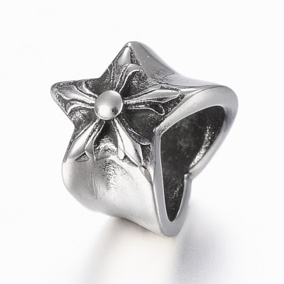 Surgical steel asterisk bead