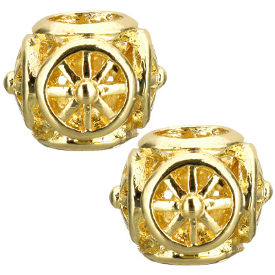 Bead with a large die-cut cut ornament from surgical steel