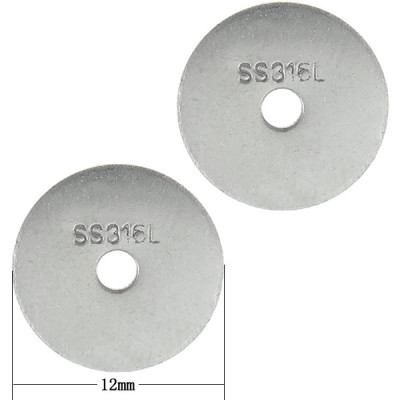 Wheel with inscription SS316 of surgical steel