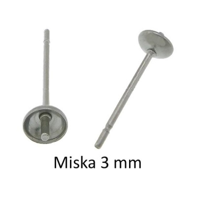Surgical steel bowl with 3mm bowl and shaft