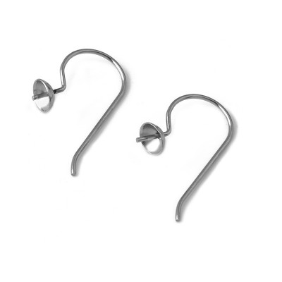 304 Stainless Steel Hook Earwire with bead cap 5mm