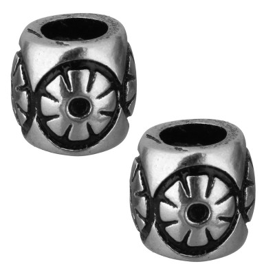 Large surgical steel bead in two colors