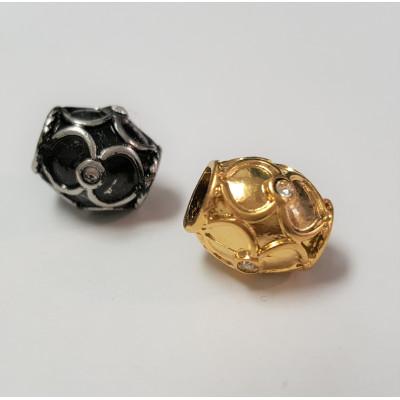 Large bead in two colors and crystal chat