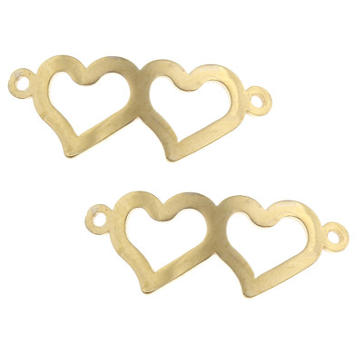 Connected heart of surgical steel in two color variants