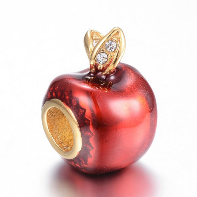 Bead red apple of surgical steel in two color variants