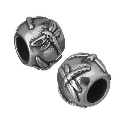 Surgical steel dragonfly bead