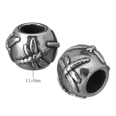 Surgical steel dragonfly bead