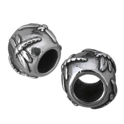 Surgical steel dragonfly bead