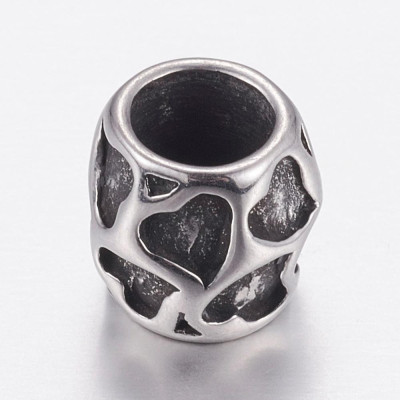 Small bead with a large surgical steel pull-through