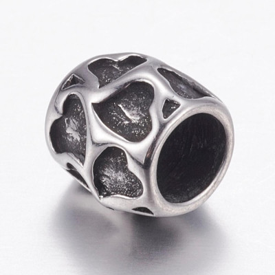 Small bead with a large surgical steel pull-through