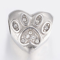  Heart bead with inscription I love Pet of surgical steel 