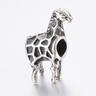 Surgical steel giraffe bead