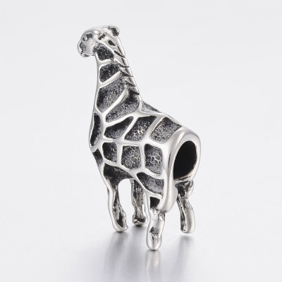 Surgical steel giraffe bead
