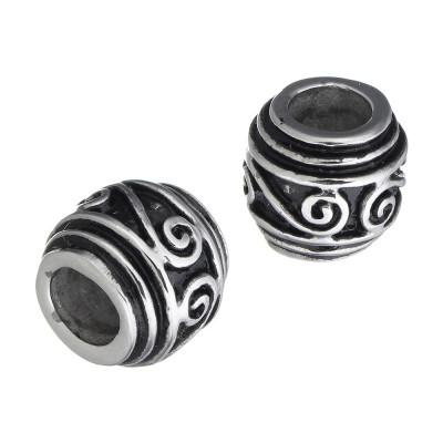 Large bead with surgical steel