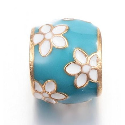 Bead in gold plating and white flower to choose from three variants of surgical steel
