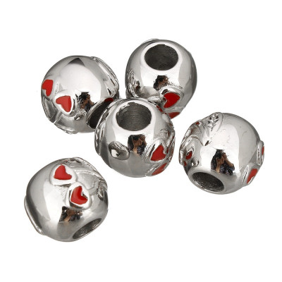 Large bead with a cherry motif made of surgical steel