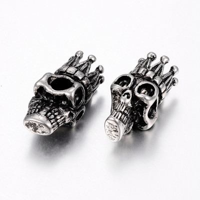 Bead skull with surgical steel crown