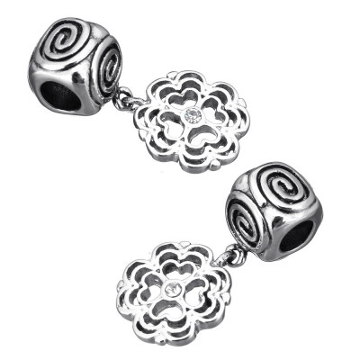 Pendant cut flower of surgical steel