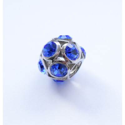 Pruned bead with glued rhinestone selection of many colors