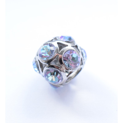 Pruned bead with glued rhinestone selection of many colors