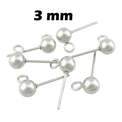 SUSPENS with ball size 3mm with eyelet for hanging from surgical steel