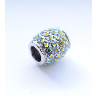 Surgical steel bead roller with rhinestones selection of many colors