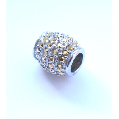 Surgical steel bead roller with rhinestones selection of many colors