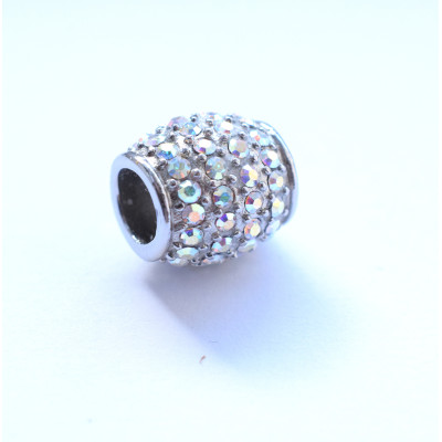 Surgical steel bead roller with rhinestones selection of many colors