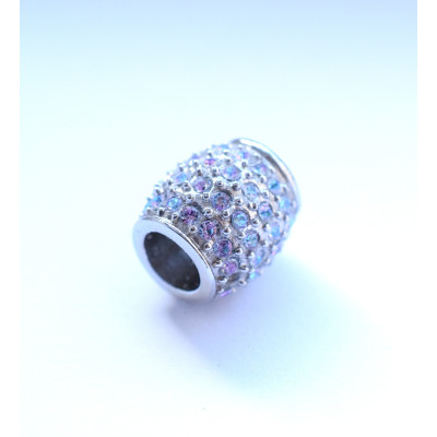 Surgical steel bead roller with rhinestones selection of many colors