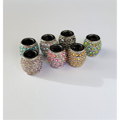 Surgical steel bead roller with rhinestones selection of many colors