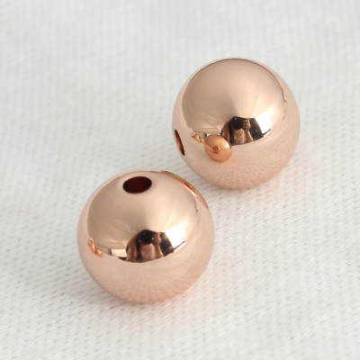 Bead in galvanization Rose Gold 9,5 x 10mm of surgical steel