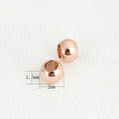 Rose Gold 1,5 x 2mm galvanized bead from surgical steel