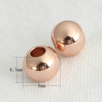 Rose Gold 6,5 x 8mm galvanized bead from surgical steel