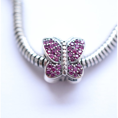 Bead bow tie with zircons of AG 925/1000