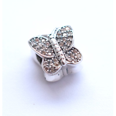 Bead bow tie with zircons of AG 925/1000