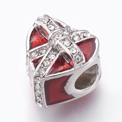 Red heart tied with a chaton ribbon made of surgical steel