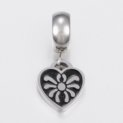 Heart pendant with surgical steel spider