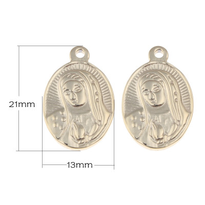Surgical steel Madonna pendant in two colors