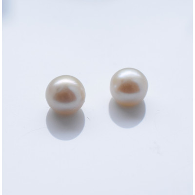 Natural freshwater pearl 8-8,5mm HALF-drilled 2pc
