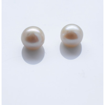 Natural freshwater pearl 8-8,5mm HALF-drilled 2pc