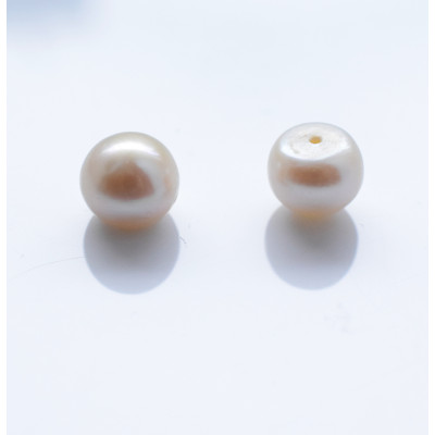 Natural freshwater pearl 8-8,5mm HALF-drilled 2pc
