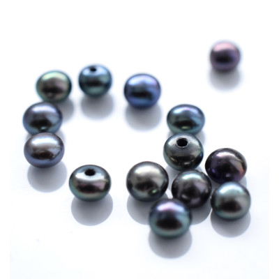 Natural freshwater pearl dark 3.5-4mm semi-drilled