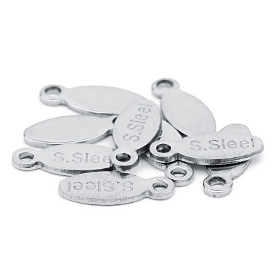 Badge with S.Stell inscription made of surgical steel