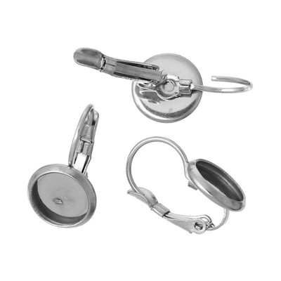 Mechanical earrings with 6mm bowl made of surgical steel