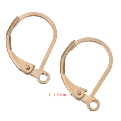 304 Stainless Steel Lever Back Earring Wires Rose gold plating