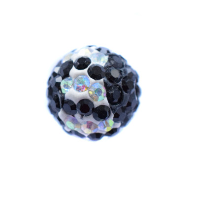 Chaton ball JET Crystal AB 10mm bead